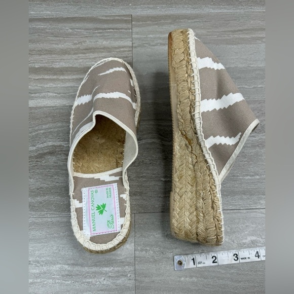 VTG NEW Manuel Canovas Espadrille Wedge Canvas Mules Size 39 US 8.5 - Picture 7 of 10